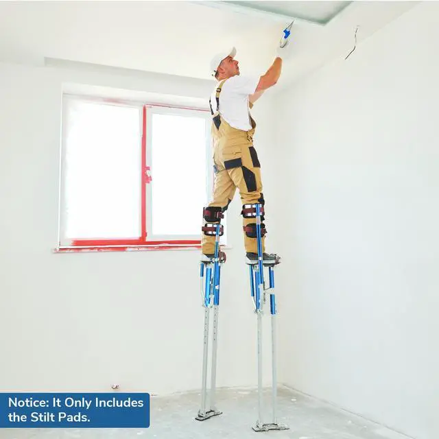 Alt view image 5 of 7 - Yescom Drywall Stilt Leg Pads Replacement Tool Kit Comfortable for All Day Wear Work with Straps Painting Accessories