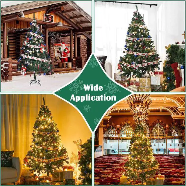 Alt view image 7 of 7 - Yescom Christmas Tree Artificial,7Ft Green Xmas Tree,Folded Hinged,1000 Branch Tips Party Decoration