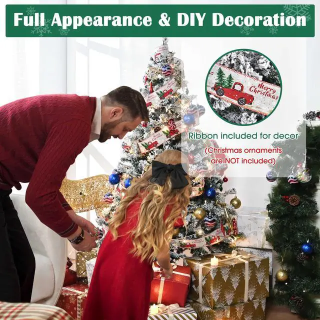 Alt view image 4 of 7 - 5 Ft White Christmas Tree Artificial with 66FT 200 LED Fairy Lights Xma Decor