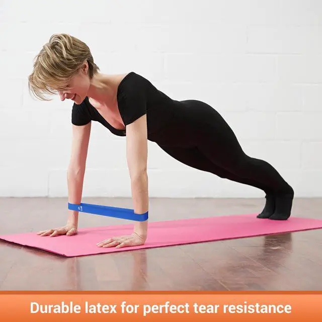 Alt view image 4 of 7 - Yescom 5 Pack Resistance Loop Bands Set Workout Fitness Latex Bands Gym Home Yoga 80Lbs