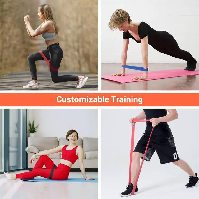 Alt view image 6 of 7 - Yescom 5 Pack Resistance Loop Bands Set Workout Fitness Latex Bands Gym Home Yoga 80Lbs