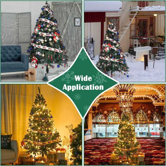 Alt view image 5 of 7 - Yescom Christmas Tree Artificial with Lights,6Ft Green Xmas Tree,Foldable Hinged,670 Branch Tips