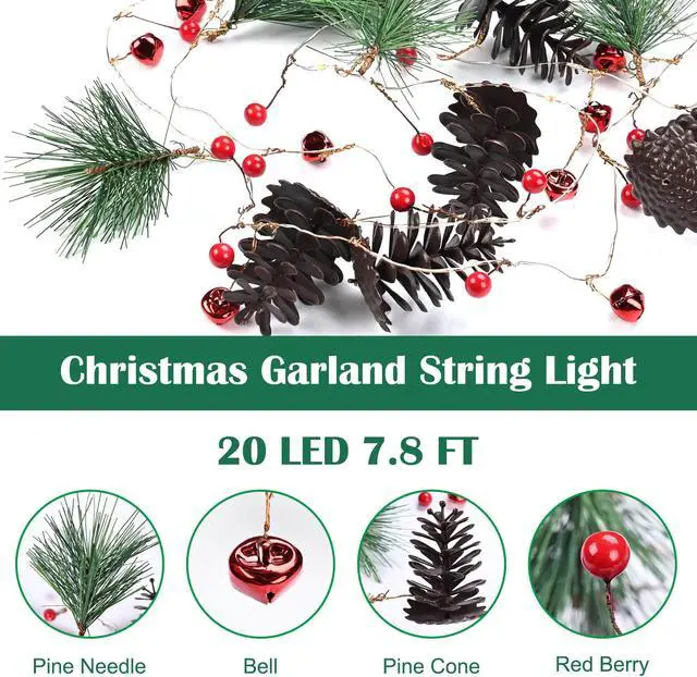 Alt view image 6 of 7 - Yescom Christmas Tree Artificial with Lights,6Ft Green Xmas Tree,Foldable Hinged,670 Branch Tips