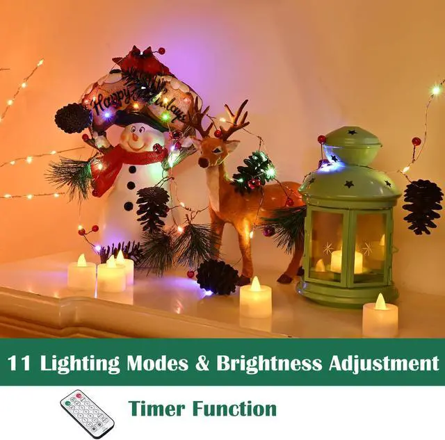 Alt view image 7 of 7 - Yescom Christmas Tree Artificial with Lights,6Ft Green Xmas Tree,Foldable Hinged,670 Branch Tips