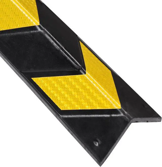 Alt view image 2 of 7 - Yescom 31" Rubber L-Shape Corner Guard with Reflective Yellow Strip For Garage  Parking Lot 4 Packs