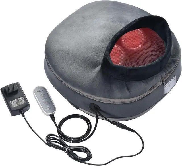 Main image of Byootique 2-in-1 Electric Shiatsu Foot & Back Massager Warmer Fast Heating Pad 12 Rollers
