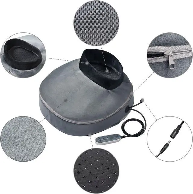 Alt view image 3 of 7 - Byootique 2-in-1 Electric Shiatsu Foot & Back Massager Warmer Fast Heating Pad 12 Rollers