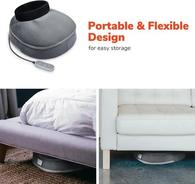Alt view image 6 of 7 - Byootique 2-in-1 Electric Shiatsu Foot & Back Massager Warmer Fast Heating Pad 12 Rollers