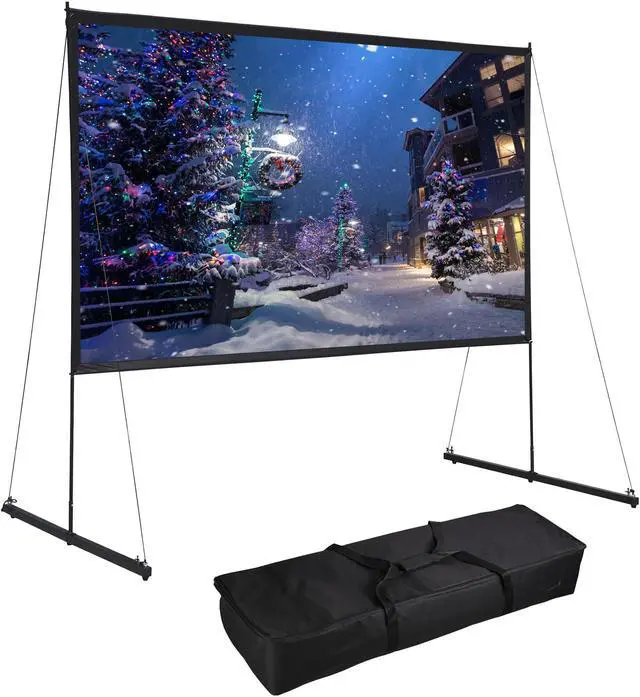 Main image of 100" Portable Detachable Projector Screen with Stand Movie Projection 16:9 HD 1.1 Gain Home Theater