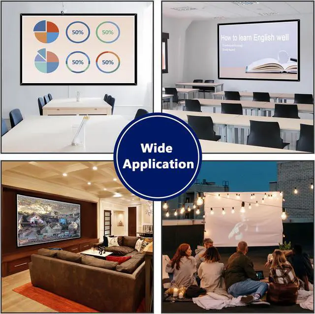 Alt view image 6 of 7 - 177" 16:9 154x86" Matte White Projector Projection Screen Material Fabric DIY