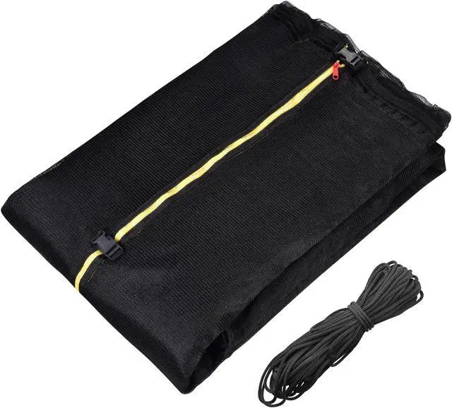 Alt view image 2 of 7 - Yescom Trampoline Round Enclosure Net 15Ft 8 Pole Fence Mesh Netting  Fits All Brands