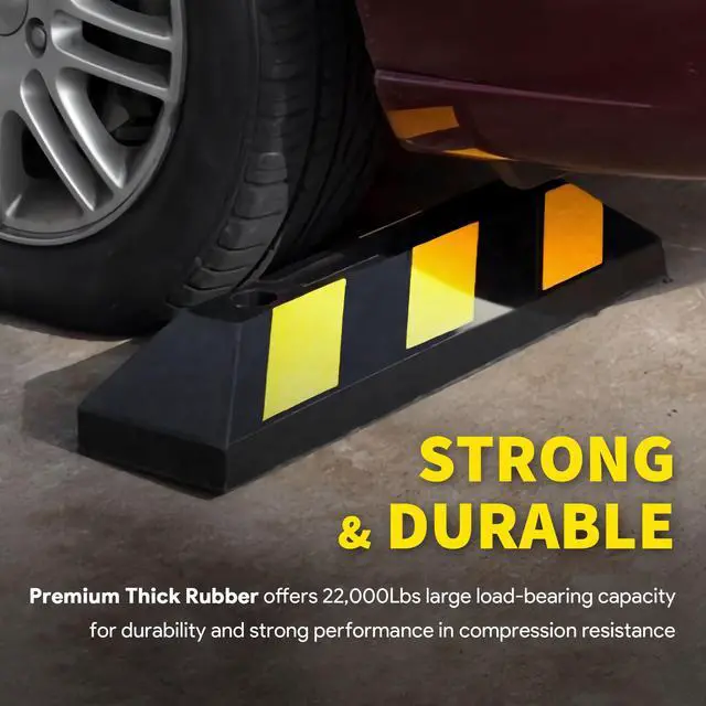 Alt view image 2 of 6 - 22" Rubber Curb Parking Block Car RV Trailer Wheel Tire Stopper Garage Driveway