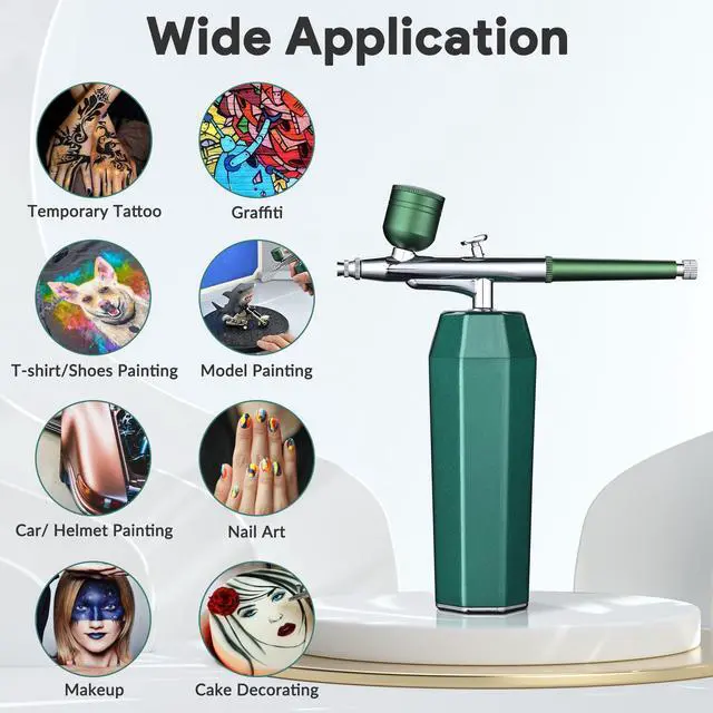 Alt view image 2 of 7 - Cordless Airbrush Kit with Compressor Rechargeable Handheld Spray Gun Art Makeup
