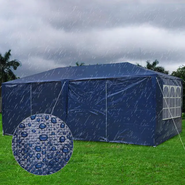 Alt view image 7 of 7 - 10'x20' Outdoor Wedding Party Cater Fetes Patio Gazebo w/ 6 Removable Side Walls Large Canopy