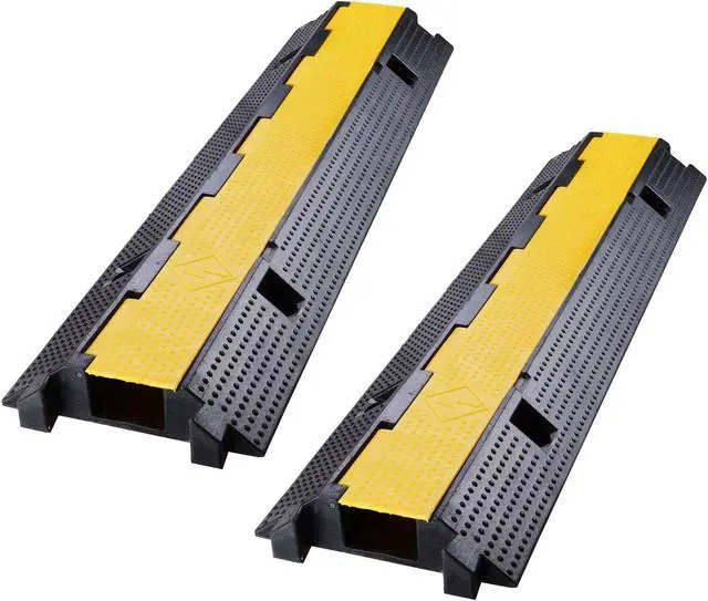 Modular Rubber Traffic Speed Bump 2 Channel Cable Protector Ramp