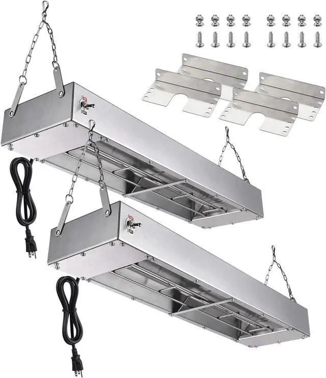 Main image of WeChef Electric Strip Heater 2 Pack Portable 24" 900W Commercial Heating Lamp Warmer for Fry Chicken
