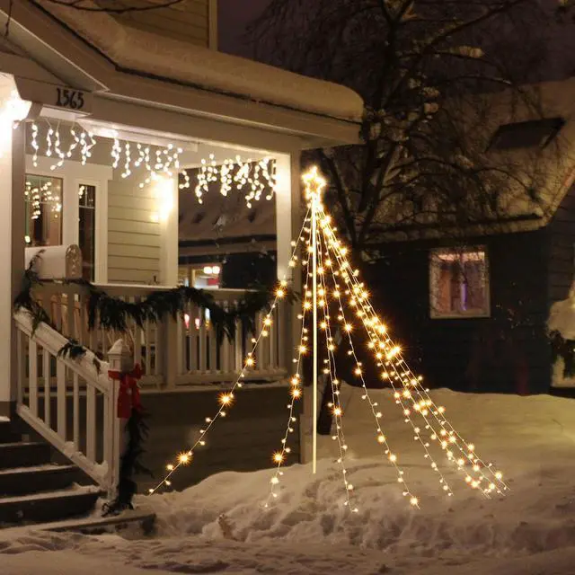 Main image of Yescom LED Cone Tree Light with Star Finial 9 Strings Christmas Decoration Outdoor