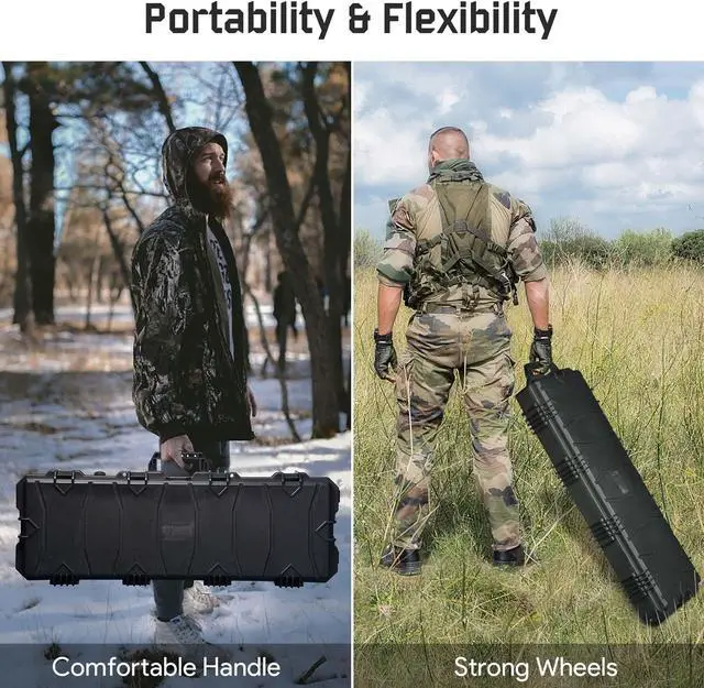 Alt view image 3 of 7 - Yescom 40" Rifle Gun Case Portable Waterproof Impact Resistance with TSA Padlock Valve