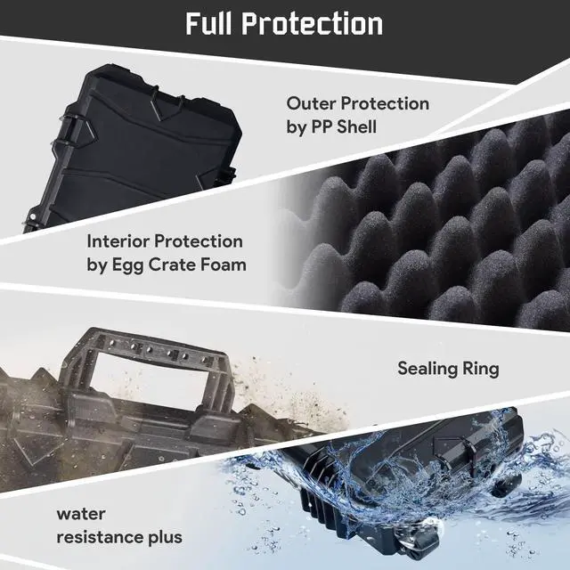 Alt view image 5 of 7 - Yescom 40" Rifle Gun Case Portable Waterproof Impact Resistance with TSA Padlock Valve