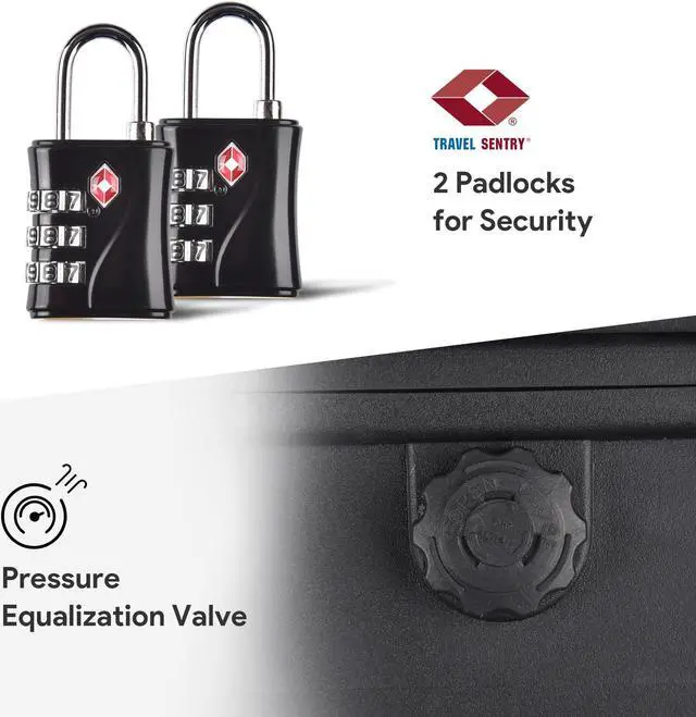 Alt view image 4 of 7 - Yescom 40" Rifle Gun Case Portable Waterproof Impact Resistance with TSA Padlock Valve