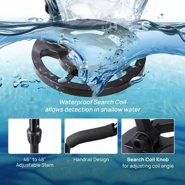 Alt view image 4 of 7 - Metal Detector Waterproof Coil Gold Jewelry Treasure Search LCD Display Deep Sensitive Digger Finder