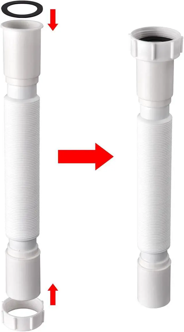 Alt view image 6 of 7 - Wash Basin Drain Hose Kit Extendable Drainpipe Shampoo Bowl Accessory for Salon