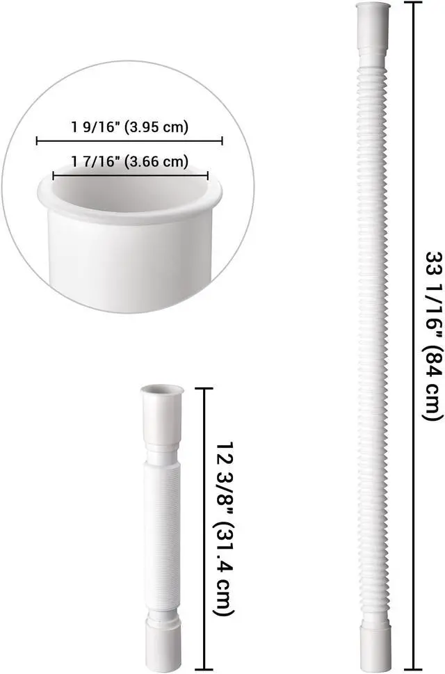 Alt view image 5 of 7 - Wash Basin Drain Hose Kit Extendable Drainpipe Shampoo Bowl Accessory for Salon