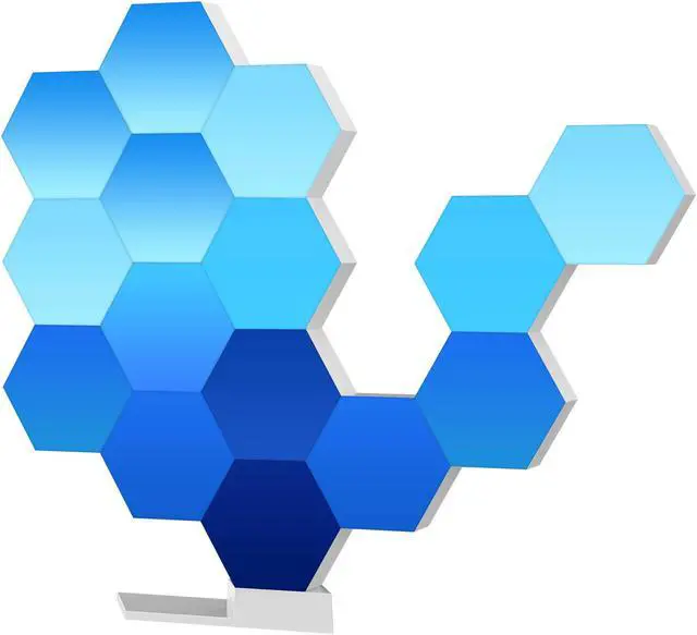 Main image of Yescom WiFi Smart LED Light Kit Splicing 3 Block Base 16 Million Color Work w/ Alexa Google Decor Gifts