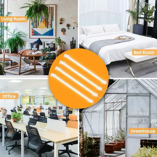 Alt view image 6 of 7 - LED Grow Light Strips Full Spectrum Lamp for Indoor Plants Flower Veg 4 Strips