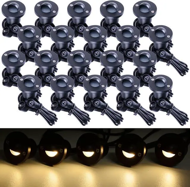 Alt view image 2 of 7 - Yescom 12V LED Warm White Deck Stair Light Lamp Waterproof Yard Patio Pathway Landscape 20 Pack