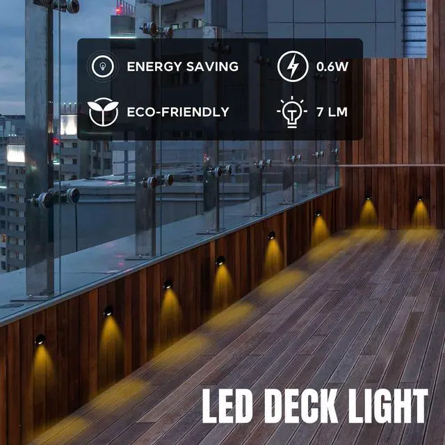Alt view image 3 of 7 - Yescom 12V LED Warm White Deck Stair Light Lamp Waterproof Yard Patio Pathway Landscape 20 Pack