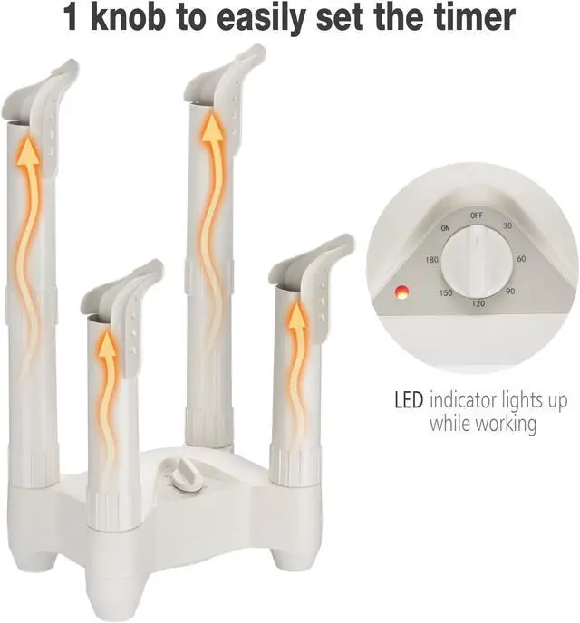 Alt view image 2 of 7 - Yescom Electric Shoe Dryer w/ Timer Boot Odor Remover Footwear Warmer Sock Home 2 Pack