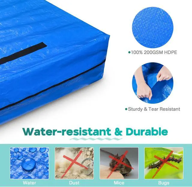 Alt view image 3 of 7 - Yescom Mattress Bag Cover for Moving Storage Heavy Duty 8 Handles Zipper Reusable Cover with Strong Zipper Closure Full XL Size
