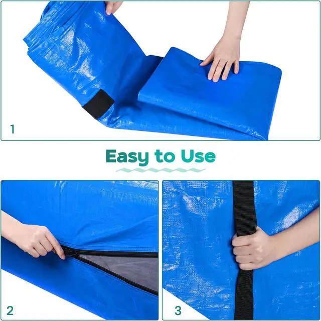 Alt view image 6 of 7 - Yescom Mattress Bag Cover for Moving Storage Heavy Duty 8 Handles Zipper Reusable Cover with Strong Zipper Closure Twin XL Size