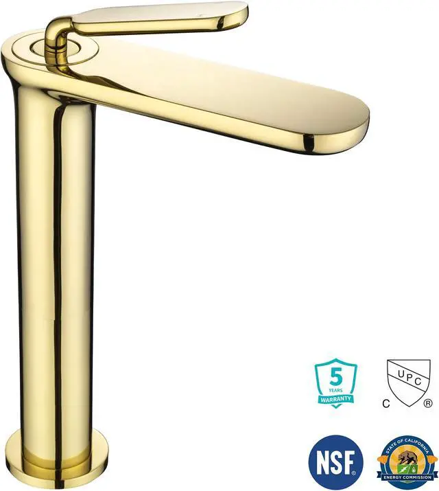 Alt view image 2 of 7 - Aquaterior Single Handle Bathroom Vessel Sink Faucet Rv Lavatory Vanity Sink Mixer Tap Gold (CUPC NSF CEC)