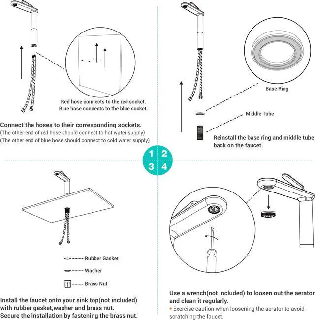 Alt view image 7 of 7 - Aquaterior Single Handle Bathroom Vessel Sink Faucet Rv Lavatory Vanity Sink Mixer Tap Gold (CUPC NSF CEC)