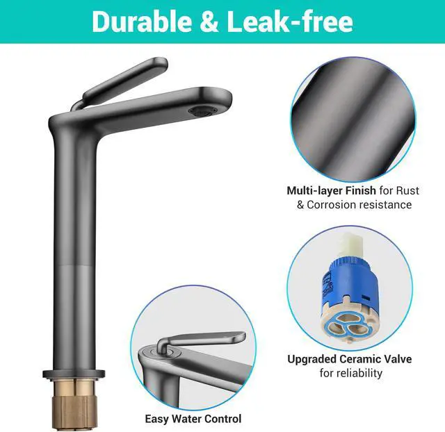 Alt view image 7 of 7 - Aquaterior Bathroom Faucet Vessel Sink Kit Vanity Mixer Tap Tempered Glass Sink