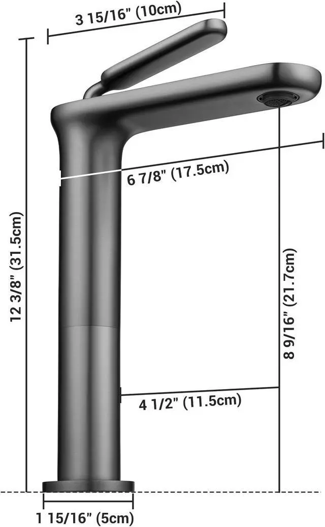 Alt view image 7 of 7 - Aquaterior Single Handle Bathroom Vessel Sink Faucet Rv Lavatory Vanity Sink Mixer Tap Grey (CUPC NSF CEC)