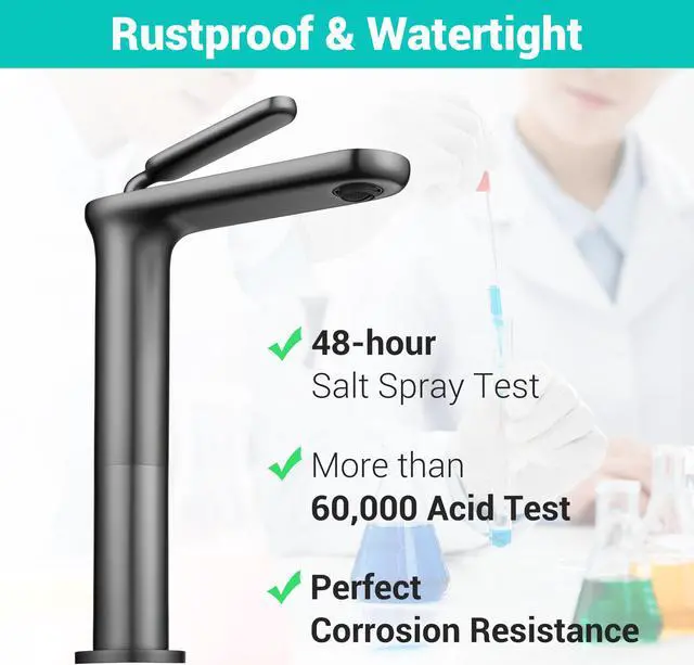 Alt view image 5 of 7 - Aquaterior 2 Pack Single Handle Bathroom Vessel Sink Faucet Rv Lavatory Vanity Sink Mixer Tap Grey (CUPC NSF CEC)