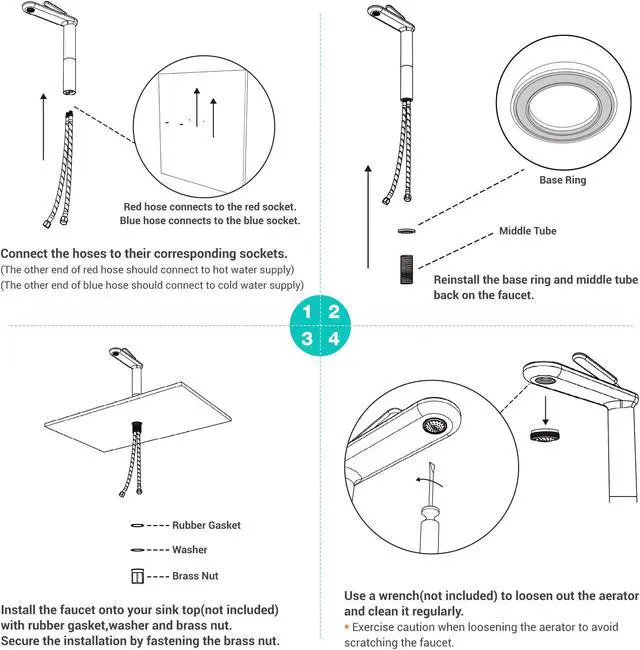 Alt view image 6 of 7 - Aquaterior 2 Pack Single Handle Bathroom Vessel Sink Faucet Rv Lavatory Vanity Sink Mixer Tap Grey (CUPC NSF CEC)