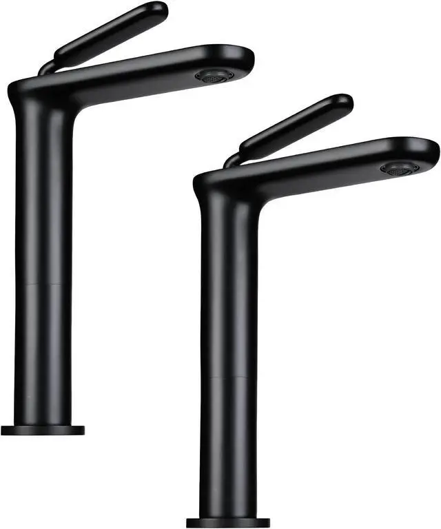 Main image of Aquaterior 2 Pack Single Handle Bathroom Vessel Sink Faucet Vanity Sink Mixer Tap Matte Black (CUPC NSF CEC)