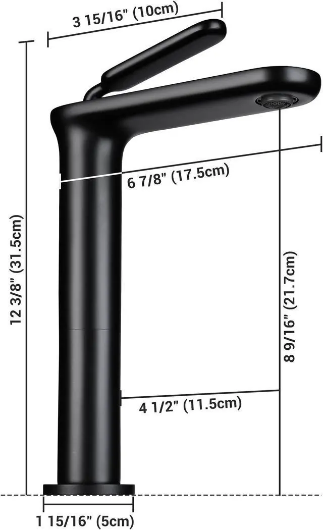 Alt view image 7 of 7 - Aquaterior 2 Pack Single Handle Bathroom Vessel Sink Faucet Vanity Sink Mixer Tap Matte Black (CUPC NSF CEC)