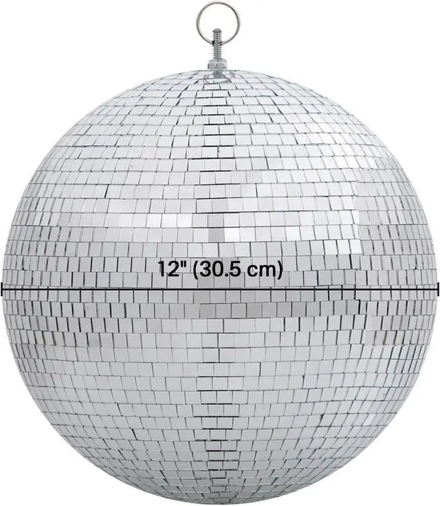Alt view image 13 of 13 - Large 12" Mirror Glass Disco Ball DJ Dance Home Party Bands Club Stage Lighting