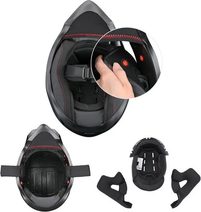 Alt view image 5 of 7 - AHR H-VEN25 Full Face Helmet DOT Adult Outdoor Motocross Off-Road Dirt Bike S