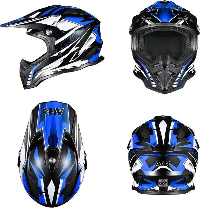 Alt view image 7 of 7 - AHR H-VEN25 Full Face Helmet DOT Adult Outdoor Motocross Off-Road Dirt Bike S
