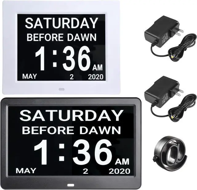 Main image of Yescom LCD Day Clock Digital Calendar Alarm Large Display Dementia Home Office 2 Pack