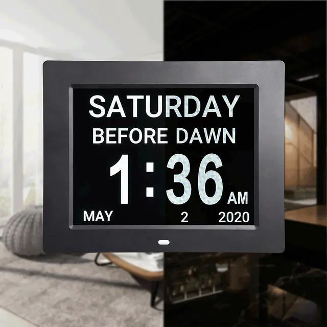Alt view image 12 of 14 - Yescom 10" LCD Day Clock Digital Calendar Dementia Display Elderly Home Office