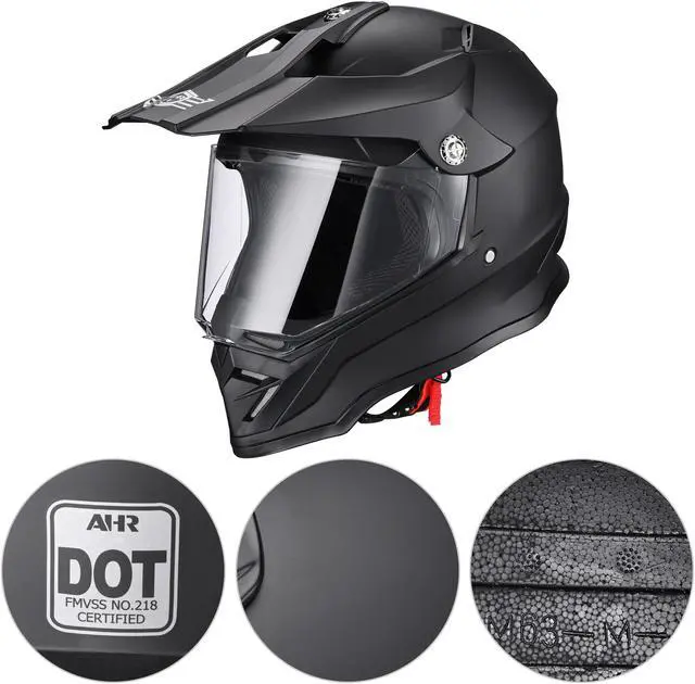 Alt view image 2 of 7 - AHR H-VEN35 Dual Sport Motorcycle Helmet DOT Approved Dirt Bike Off Road ATV M