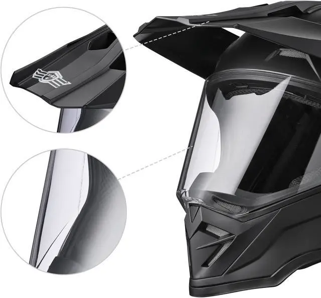 Alt view image 4 of 7 - AHR H-VEN35 Dual Sport Motorcycle Helmet DOT Approved Dirt Bike Off Road ATV M