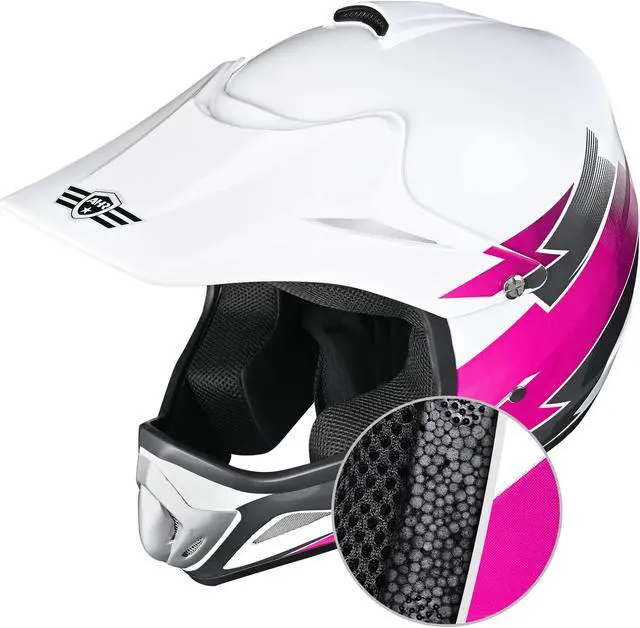 Alt view image 3 of 7 - AHR H-VEN12 Youth DOT Motocross Helmet and Goggles Set Clear Lens ATV MX Off-road Kids Pink L